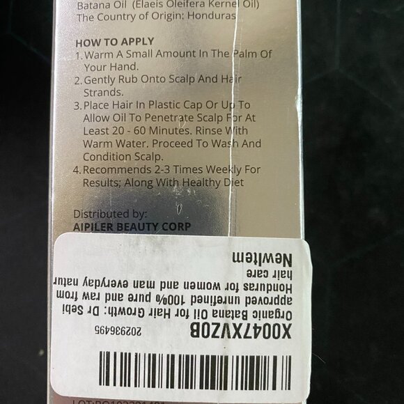 Raw Batana Oil for Hair Growth 100%‎ Pure 3.38 oz - NEW Sealed-EXP 07/27 AIPILER - Picture 3 of 4
